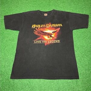 Harley Davidson Biker Live The Legend Motorcycle Soaring Eagle Lrg T Shirt